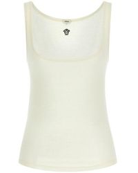 Versace - La Medusa Top Bianco-Donna - Lyst