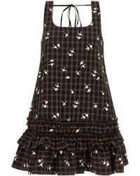Ganni - Mini Dress With Ruffled Hem - Lyst