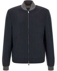Brunello Cucinelli - Light Flannel Bomber Jacket - Lyst