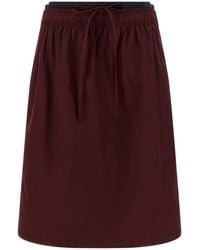 Prada - Double Layer Elastic Skirt - Lyst