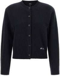A.P.C. - Lila' Wool Cardigan With Logo Intarsia - Lyst