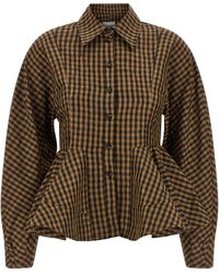 Ganni - 'crinckled Taffetà' Blouse - Lyst