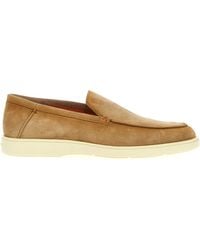 Santoni - Almond-Toe Slip-On Loafers - Lyst