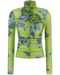 Magda Butrym - 15' Slim Fit Floral Print Top - Lyst