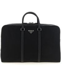Prada - Sacca Da Viaggio Re-Nylon E Saffiano - Lyst