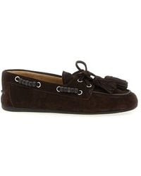 Miu Miu - Scarpa Da Barca Suede - Lyst