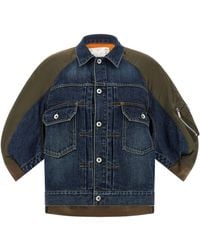 Sacai - Hybrid Jacket With Spliced Denim Construction - Lyst
