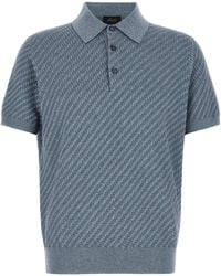 Brioni - Short-Sleeved Polo Shirt With Textured Weave - Lyst