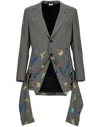 Comme des Garçons - Embroidery Check Single-breasted Blazer - Lyst