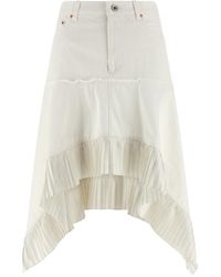 Sacai - Satin Denim Skirt - Lyst