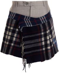 1/OFF - 'check Scarf Reworked' Skirt - Lyst