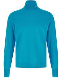Prada - Logo Intarsia Turtleneck Sweater - Lyst