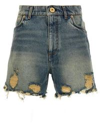 Balmain - Vintage Denim Shorts - Lyst