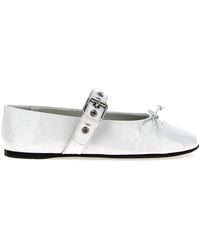 Miu Miu - 'Buckle And Bow' Ballet Flats - Lyst