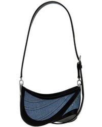 Mugler - Small Denim Spiral Curve 01 Shoulder Bags - Lyst