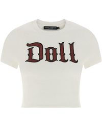 Dolce & Gabbana - Cropped T-Shirt With Vintage Effect - Lyst