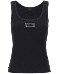 Versace - Ribbed Sleeveless Top - Lyst