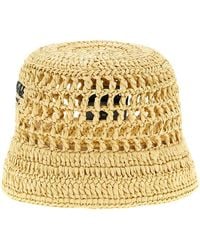 Prada - Crochet Logo Bucket Hat - Lyst