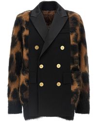 Sacai - Cardigan With Double-breasted Insert - Lyst