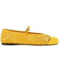 Prada - Crochet Cotton Ballet Flats - Lyst