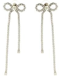 Self-Portrait - Ohrringe "Crystal Droplet Bow" - Lyst