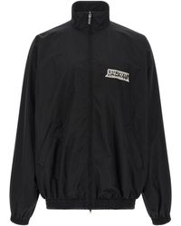 Balenciaga - Track Jacket With Masking Tape Logo - Lyst