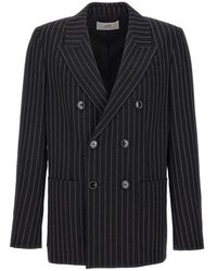 Ami Paris - Pinstriped Double-breasted Blazer - Lyst