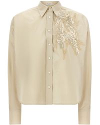 Brunello Cucinelli - 'dazzling Seabed Embroidery' Shirt - Lyst