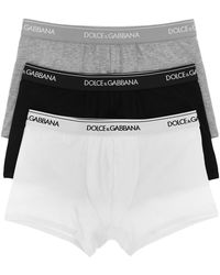 Dolce & Gabbana - 3-Pack Logo Boxers Cotton Elastane Intimo - Lyst