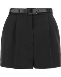 Elisabetta Franchi - Belted Wool Shorts - Lyst