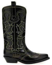 Ganni - 'western' Texan Boots - Lyst