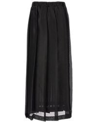 Fabiana Filippi - Long Pleated Skirt Gonne Nero - Lyst