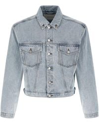 Entire studios - Denim Jacket With Engraved Buttons - Lyst