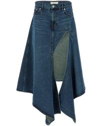 Y. Project - 'evergreen Cut Out Denim' Skirt - Lyst