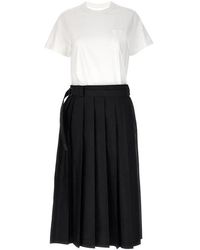 Sacai - Pleated Skirt Dress - Lyst