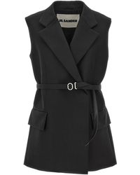 Jil Sander - Belt Wool Vest - Lyst