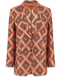 Alberto Biani - Tie Print Blazer - Lyst