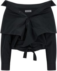 Balenciaga - Crop Shirt Off The Shoulder - Lyst