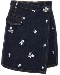 Lanvin - All-over Embroidery Skirt - Lyst