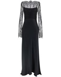 Alberta Ferretti - Lace Satin Dress - Lyst