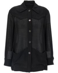 Ferragamo - Semi-Sheer Wool Jacket - Lyst