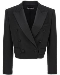Dolce & Gabbana - 'Tuxedo' Crop Blazer - Lyst