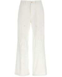 Marine Serre - Cut-out Embroidery Pants - Lyst