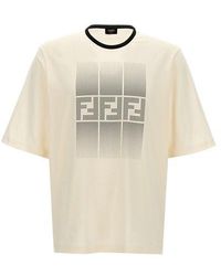 Fendi - 'gradient Ff' Logo T-shirt - Lyst