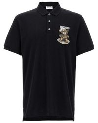 Moschino - Teddy Logo Print Polo T-Shirt - Lyst