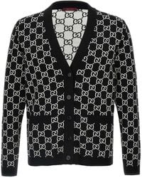 Gucci - Reversible Jacquard Gg Wool Cardigan - Lyst