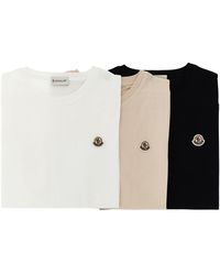 Moncler - 3-pack Logo Patch T-shirt - Lyst