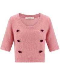 Alessandra Rich - Sweater 'Carded Mohair Knit Jumper With Embroidery' - Lyst