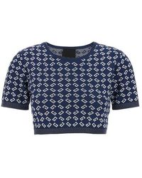 Givenchy - Cropped Top Blu-Donna - Lyst