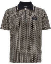 Balmain - Monogram Zip Polo - Lyst